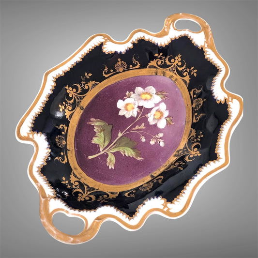 A very rare English dessert dish / compotier,
Hicks & Meigh porcelain, circa 1820.