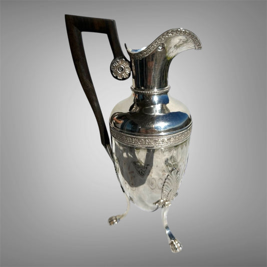 Antique silver milk jug / creamer with monogram
France, silver, 19th century