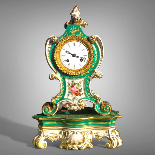 Antique Louis XV Style Paris Porcelain Clock – 19th Century, Signed “D et A”